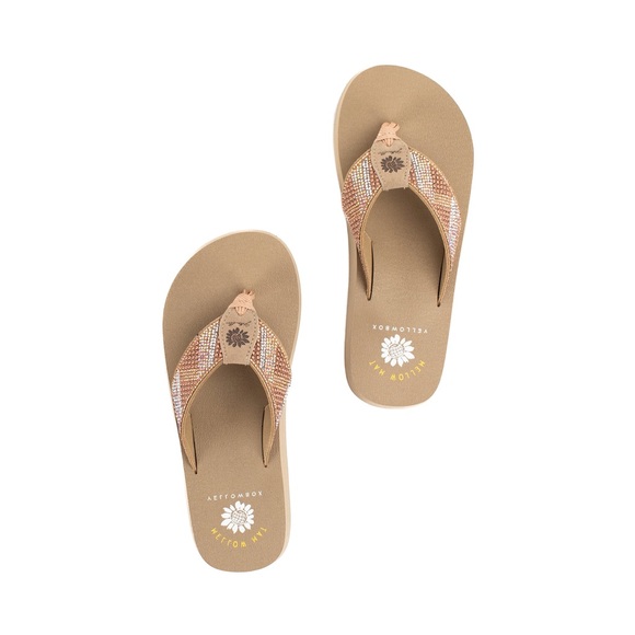 YELLOW BOX FLIP FLOPS NOAH COLOR TAUPE NEW IN BOX MEDIUM WIDTH - Picture 3 of 5
